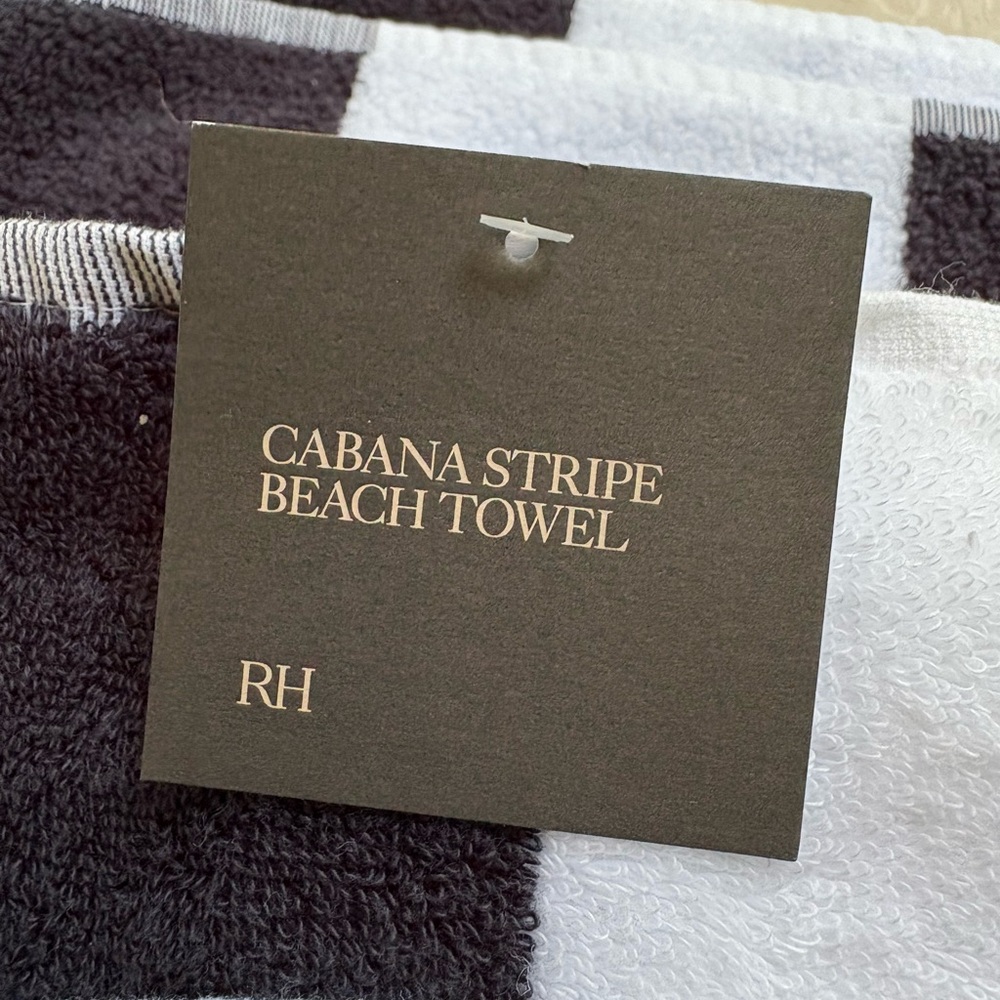 Set of Restoration Hardware White and Blue Beach Towels